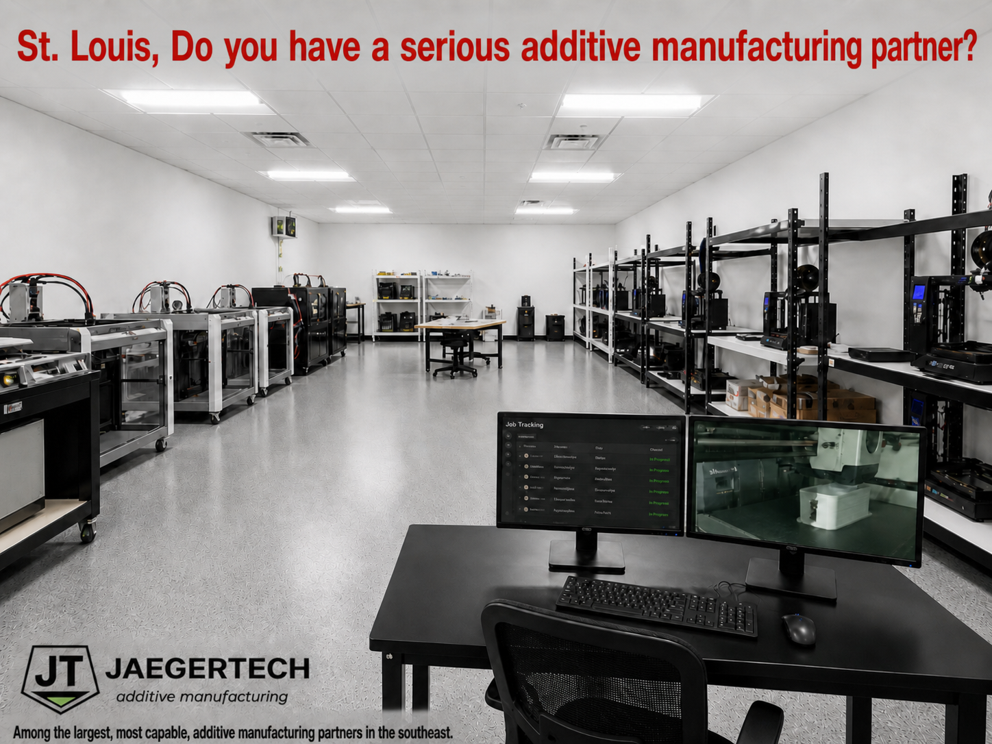 Industrial 3D printed tooling and functional parts for manufacturing facilities in St. Louis, Missouri.